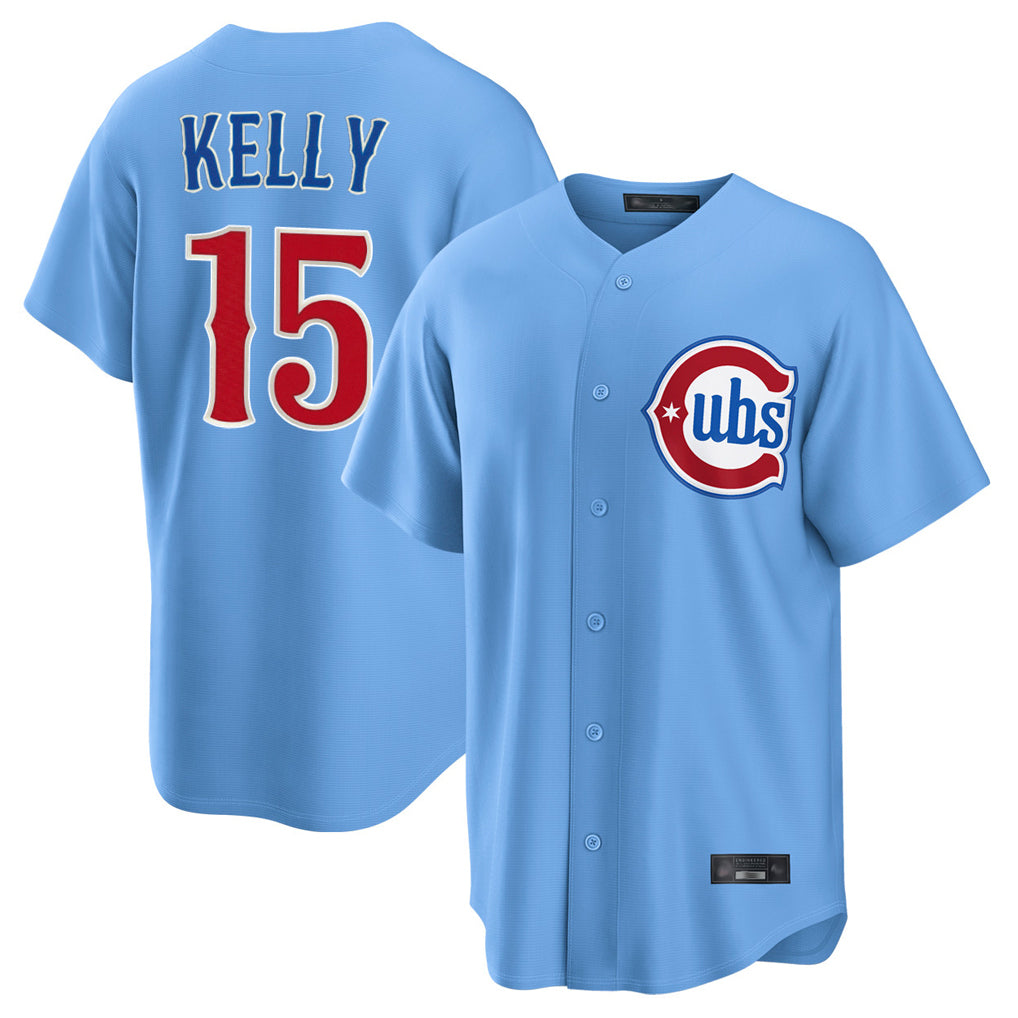 BIPIHUC C.Cubs #15 Carson Kelly Player Light Blue Home Game Stitched Jerseys