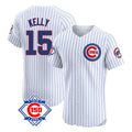 BIPIHUC C.Cubs #15 Carson Kelly Player White 150th Anniversary Limited Elite Home Game Stitched Jerseys