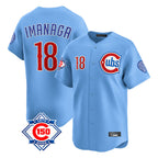BIPIHUC C.Cubs #18 Shota Imanaga Player Light Blue 150th Anniversary Limited Home Stitched Jerseys