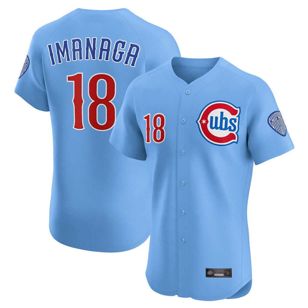 BIPIHUC C.Cubs #18 Shota Imanaga Player Light Blue Limited Elite Home Stitched Jerseys