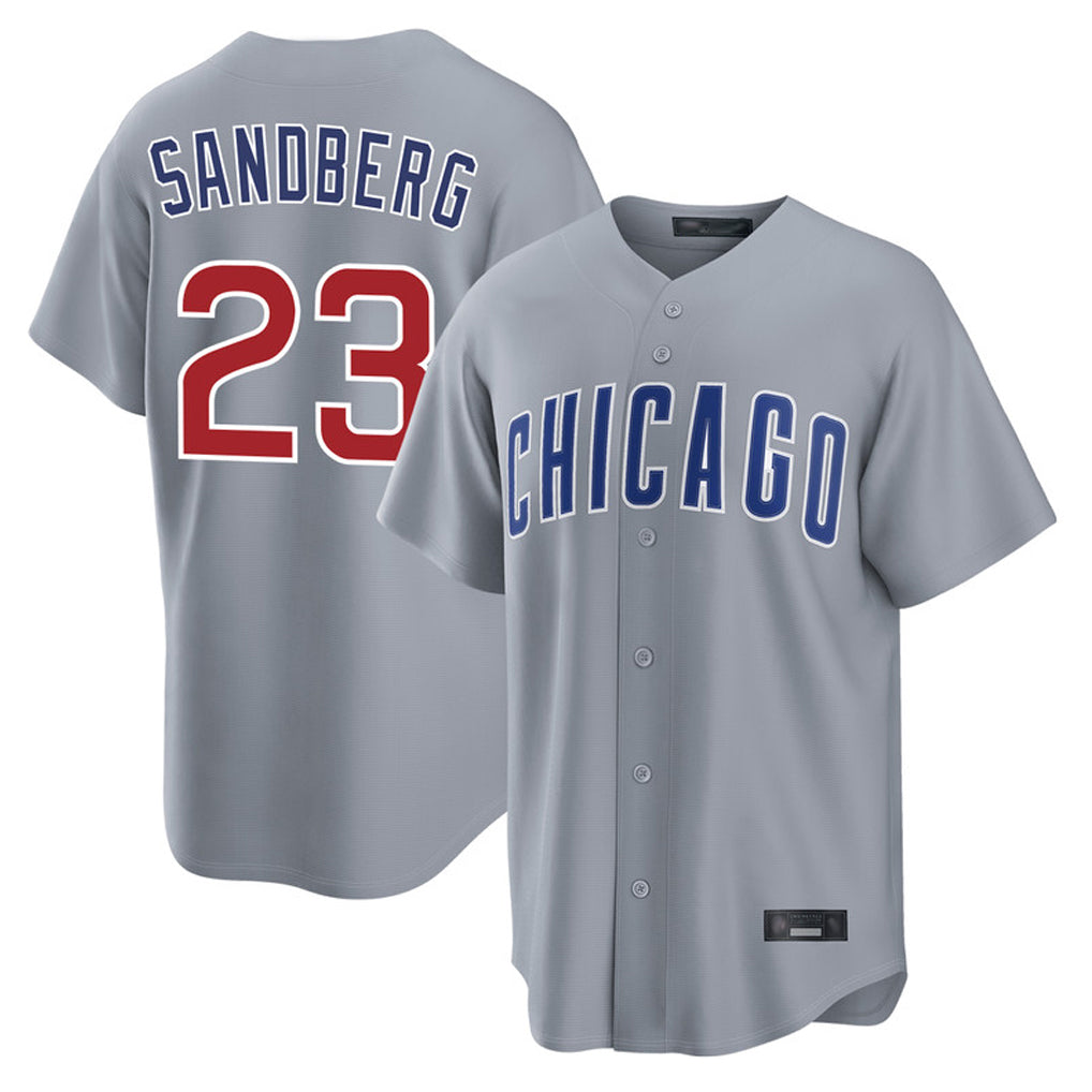 BIPIHUC C.Cubs #23 Ryne Sandberg Player Gray Home Game Stitched Jerseys