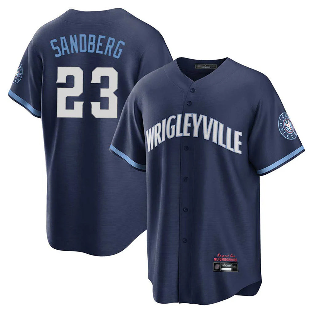BIPIHUC C.Cubs #23 Ryne Sandberg Player Navy City Connect Home Game Stitched Jerseys