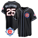 BIPIHUC C.Cubs #25 Mois¡§|s Ballesteros Player Black Fashion Out 150th Anniversary Game Stitched Jerseys