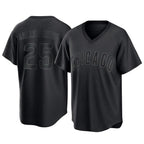 BIPIHUC C.Cubs #25 Mois¡§|s Ballesteros Player Black T-shirt Home Game Stitched Jerseys