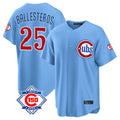 BIPIHUC C.Cubs #25 Mois¡§|s Ballesteros Player Light Blue 150th Anniversary Home Game Stitched Jerseys