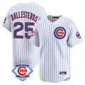BIPIHUC C.Cubs #25 Mois¡§|s Ballesteros Player White 150th Anniversary Limited Home Game Stitched Jerseys