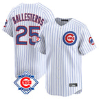 BIPIHUC C.Cubs #25 Mois¡§|s Ballesteros Player White 150th Anniversary Limited Home Game Stitched Jerseys