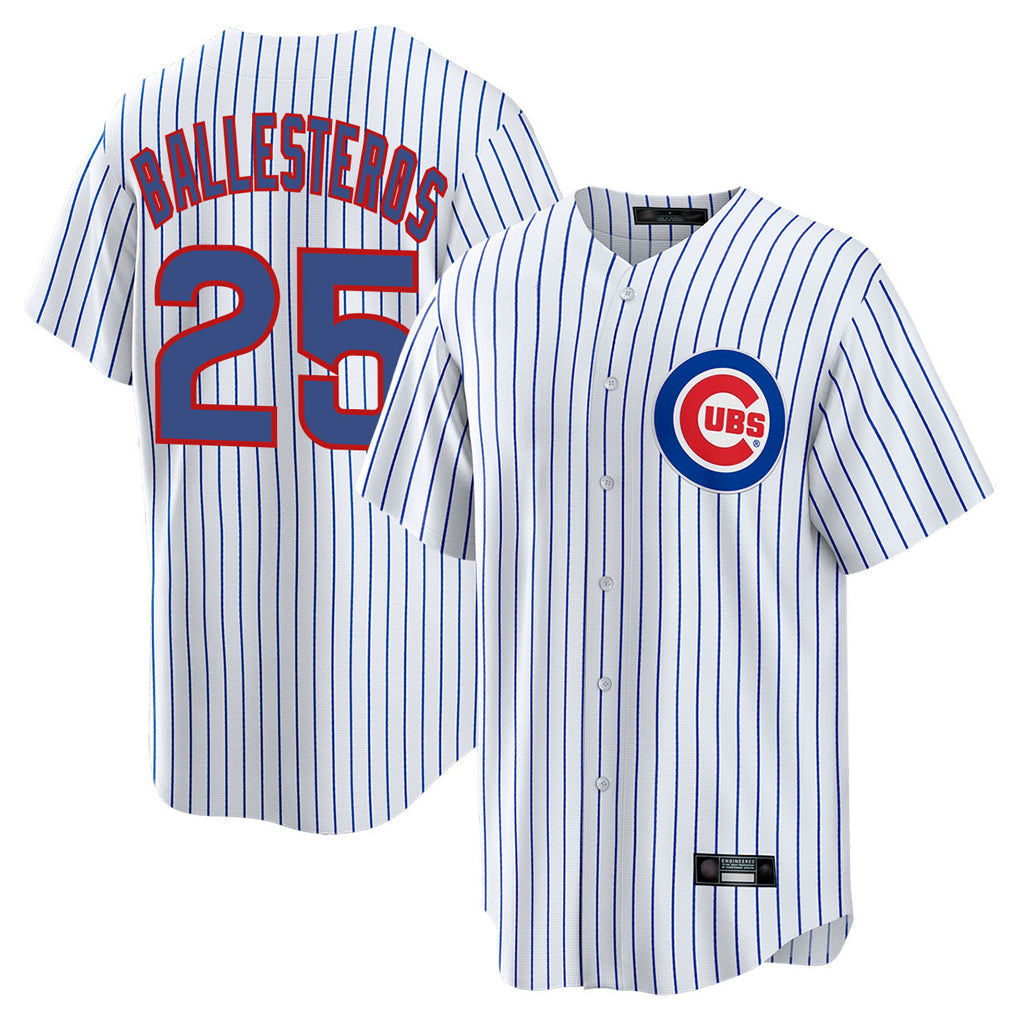 BIPIHUC C.Cubs #25 Mois¡§|s Ballesteros Player White Game Home Stitched Jerseys