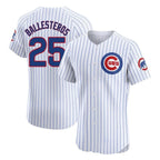 BIPIHUC C.Cubs #25 Mois¡§|s Ballesteros Player White Limited Elite Home Game Stitched Jerseys