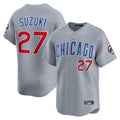 BIPIHUC C.Cubs #27 Seiya Suzuki Player Gray Road Limited Home Stitched Jerseys