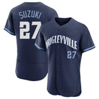BIPIHUC C.Cubs #27 Seiya Suzuki Player Navy City Connect Limited Elite Home Stitched Jerseys