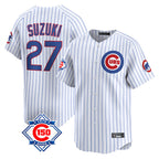 BIPIHUC C.Cubs #27 Seiya Suzuki Player White 150th Anniversary Limited Home Game Stitched Jerseys