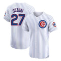 BIPIHUC C.Cubs #27 Seiya Suzuki Player White Limited Elite Home Game Stitched Jerseys