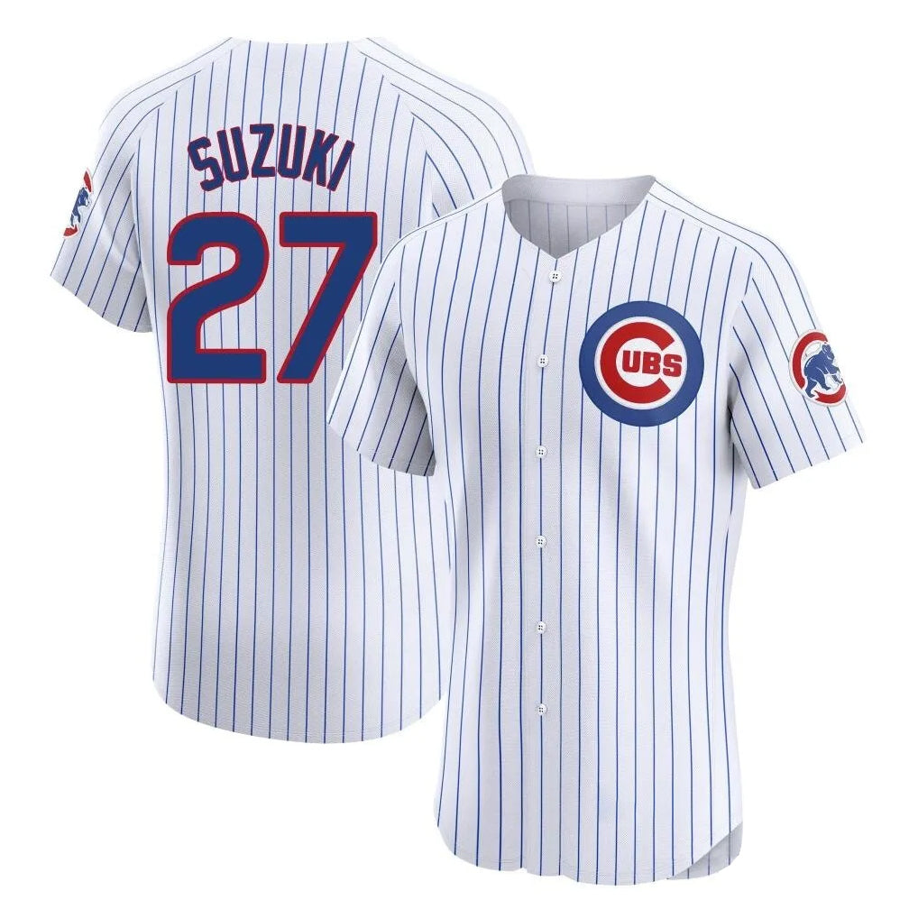 BIPIHUC C.Cubs #27 Seiya Suzuki Player White Limited Elite Home Game Stitched Jerseys