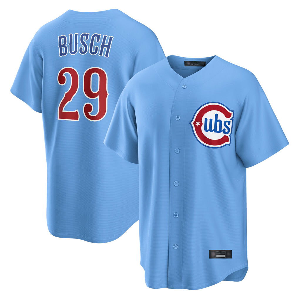 BIPIHUC C.Cubs #29 Michael Busch Player Light Blue Home Game Stitched Jerseys