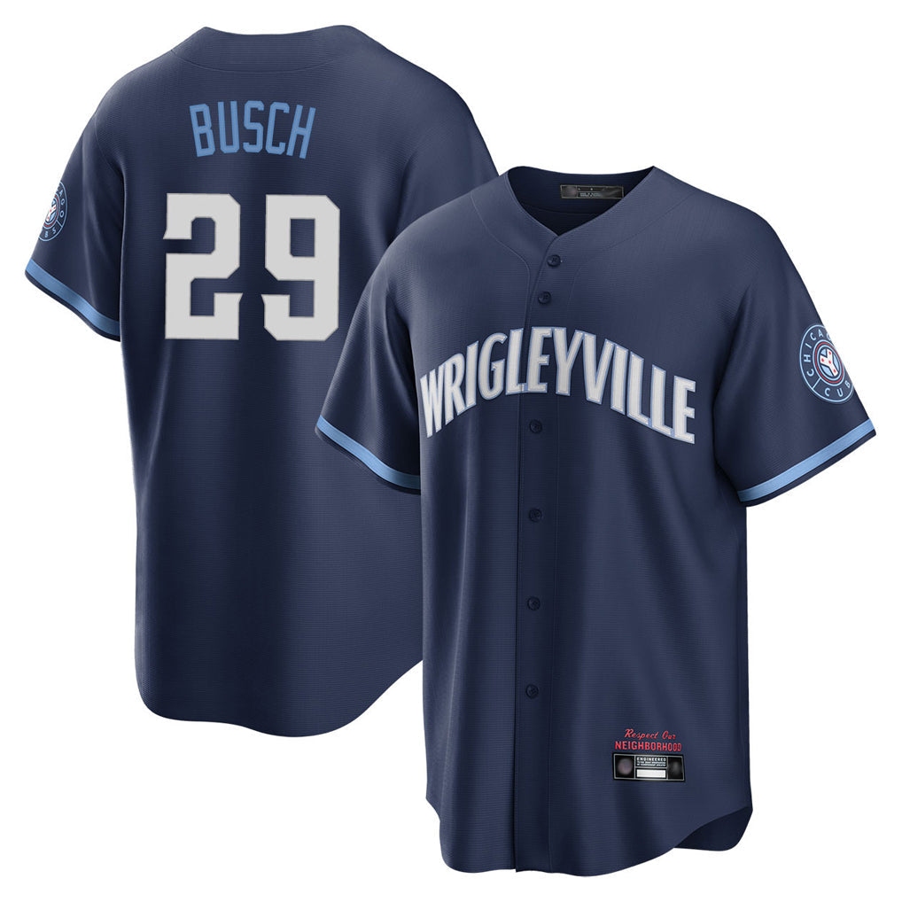 BIPIHUC C.Cubs #29 Michael Busch Player Navy City Connect Home Game Stitched Jerseys