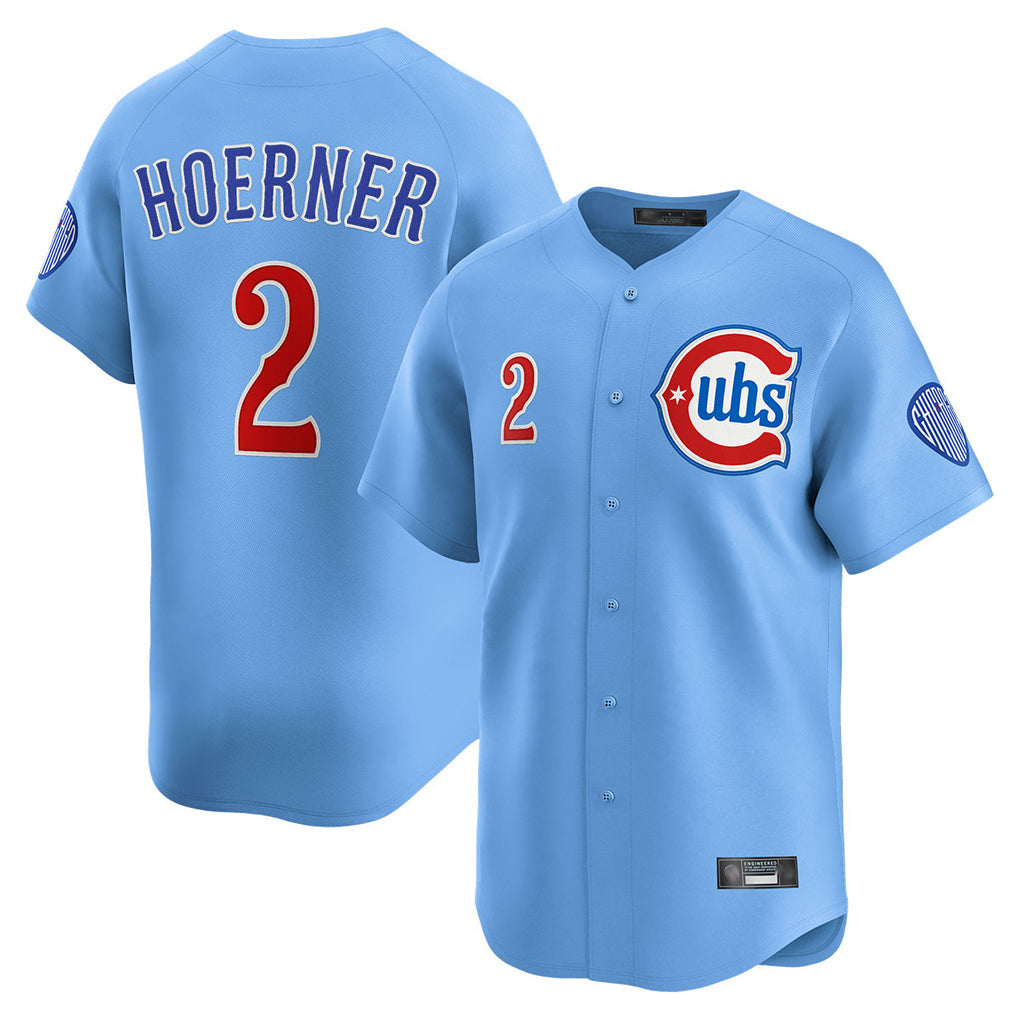 BIPIHUC C.Cubs #2 Nico Hoerner Player Light Blue Limited Home Stitched Jerseys
