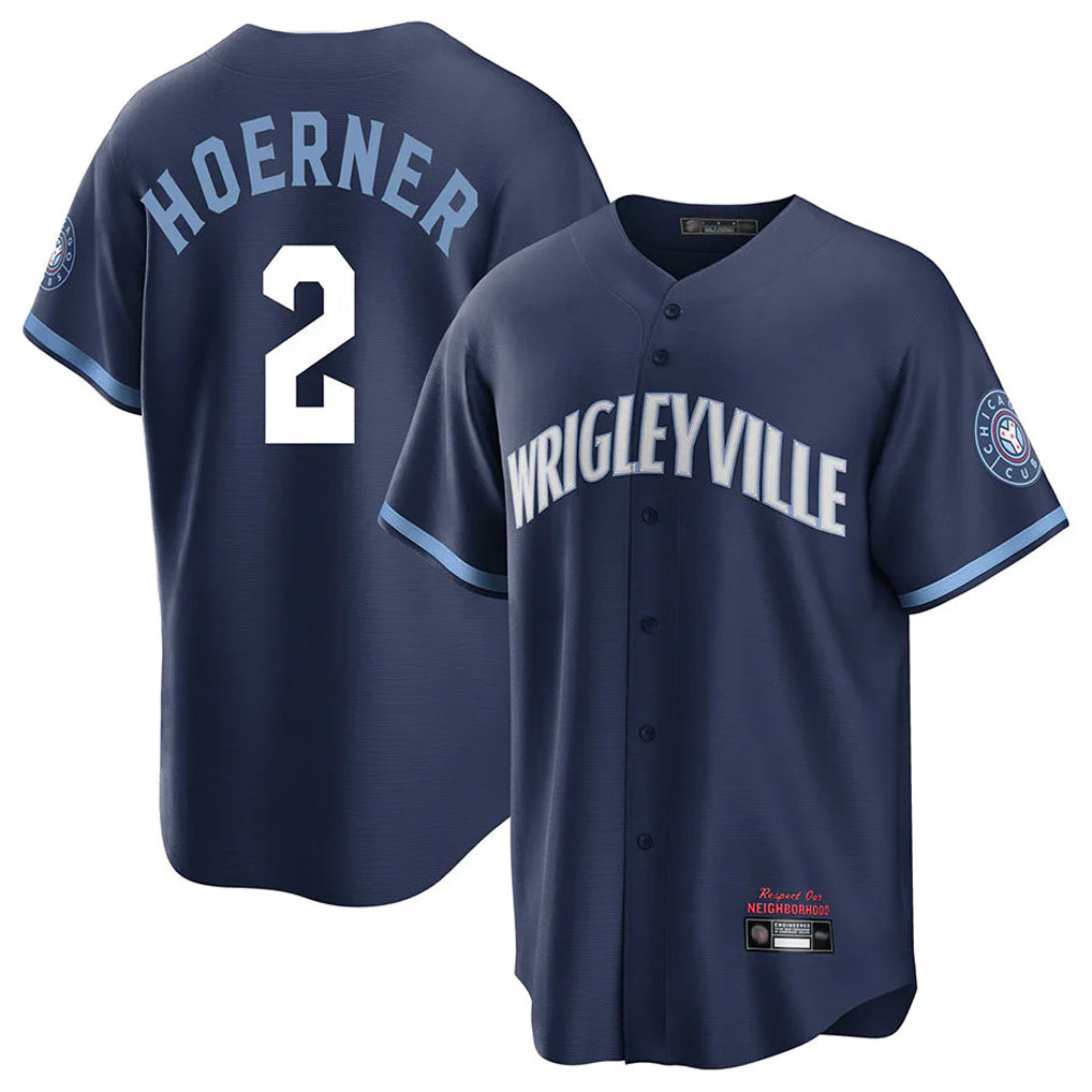 BIPIHUC C.Cubs #2 Nico Hoerner Player Navy City Connect Home Game Stitched Jerseys