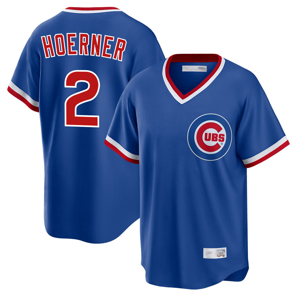 BIPIHUC C.Cubs #2 Nico Hoerner Player Royal T-shirt Cooperstown Collection Limited Stitched Jerseys
