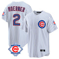 BIPIHUC C.Cubs #2 Nico Hoerner Player White 150th Anniversary Home Game Stitched Jerseys