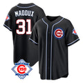 BIPIHUC C.Cubs #31 Greg Maddux Player Black Fashion Out 150th Anniversary Game Stitched Jerseys