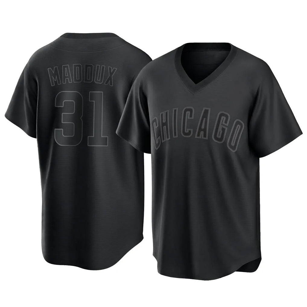 BIPIHUC C.Cubs #31 Greg Maddux Player Black T-shirt Home Game Stitched Jerseys