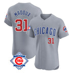 BIPIHUC C.Cubs #31 Greg Maddux Player Gray Road 150th Anniversary Limited Elite Home Stitched Jerseys