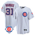 BIPIHUC C.Cubs #31 Greg Maddux Player White 150th Anniversary Home Game Stitched Jerseys