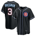 BIPIHUC C.Cubs #3 Alex Bregman Black Fashion Out Game Stitched Jerseys