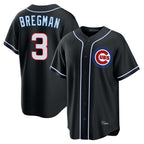 BIPIHUC C.Cubs #3 Alex Bregman Black Fashion Out Game Stitched Jerseys
