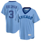 BIPIHUC C.Cubs #3 Alex Bregman Blue T-shirt Cooperstown Collection Limited Stitched Jerseys