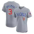 BIPIHUC C.Cubs #3 Alex Bregman Gray Road Limited Elite Home Stitched Jerseys