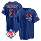 BIPIHUC C.Cubs #3 Alex Bregman Royal 150th Anniversary Home Game Stitched Jerseys