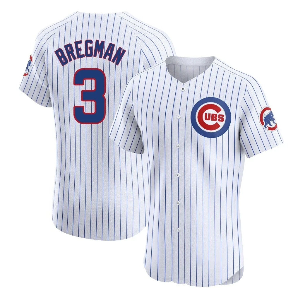 BIPIHUC C.Cubs #3 Alex Bregman White Limited Elite Home Game Stitched Jerseys