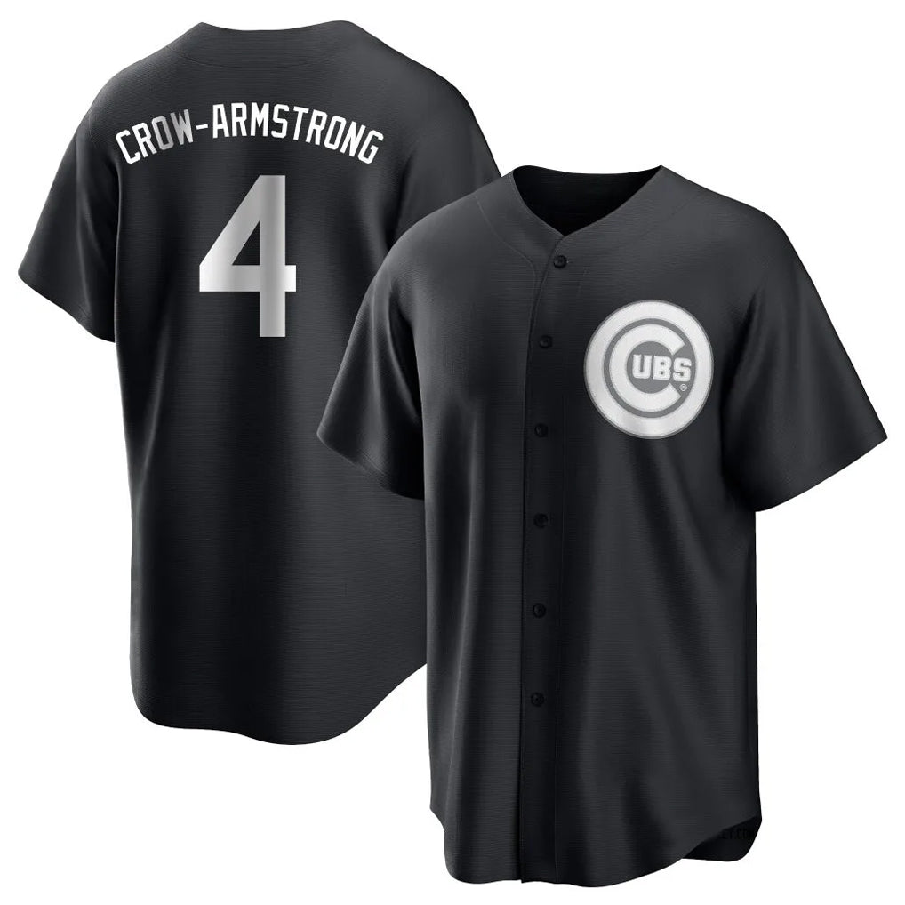 BIPIHUC C.Cubs #4 Pete Crow-Armstrong Player Black Game Stitched Jerseys