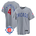 BIPIHUC C.Cubs #4 Pete Crow-Armstrong Player Gray 150th Anniversary Home Game Stitched Jerseys