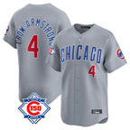 BIPIHUC C.Cubs #4 Pete Crow-Armstrong Player Gray Road 150th Anniversary Limited Home Stitched Jerseys