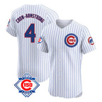 BIPIHUC C.Cubs #4 Pete Crow-Armstrong Player White 150th Anniversary Limited Elite Home Game Stitched Jerseys