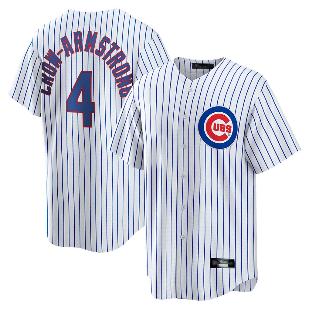 BIPIHUC C.Cubs #4 Pete Crow-Armstrong Player White Game Home Stitched Jerseys