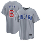 BIPIHUC C.Cubs #6 Matt Shaw Player Gray Home Game Stitched Jerseys