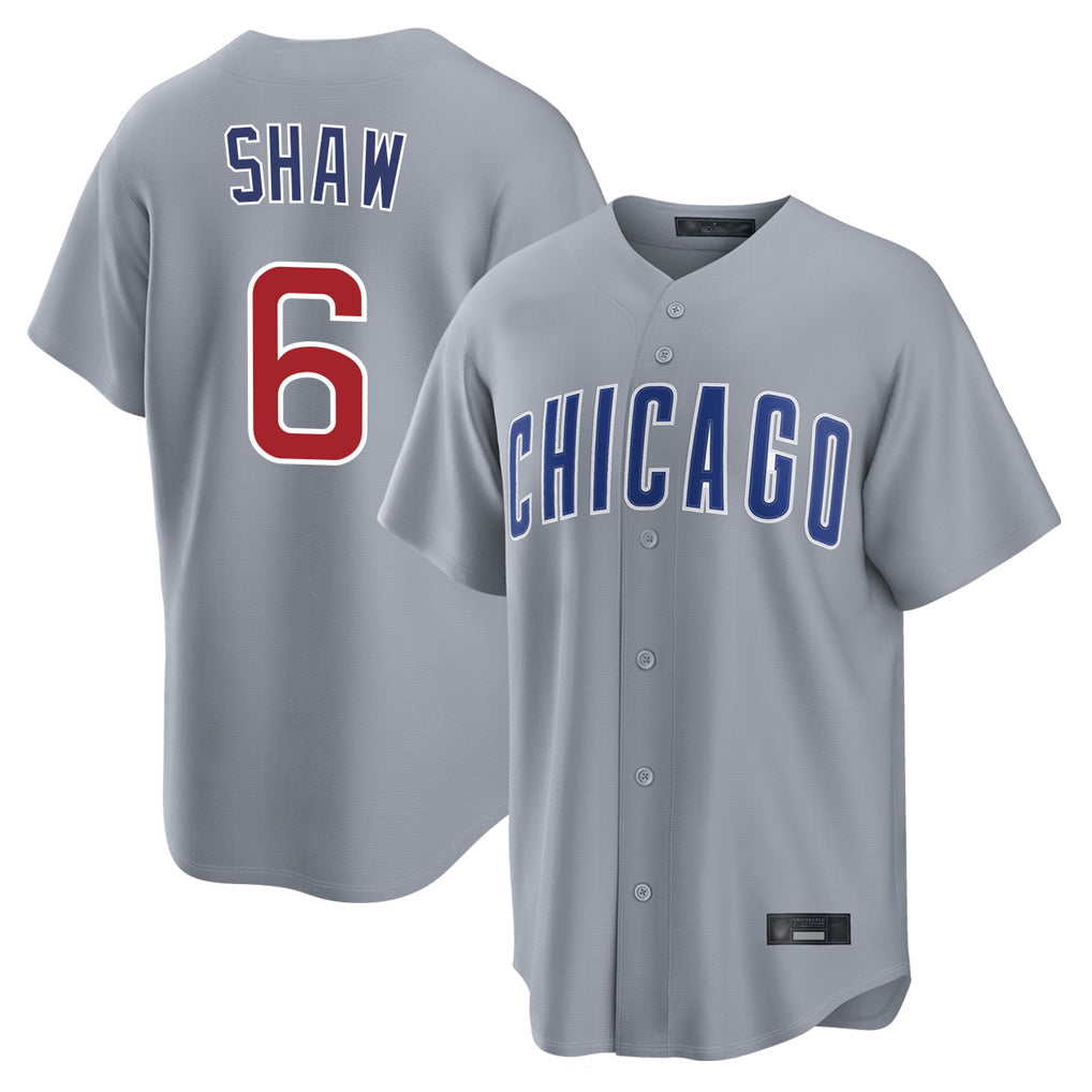 BIPIHUC C.Cubs #6 Matt Shaw Player Gray Home Game Stitched Jerseys
