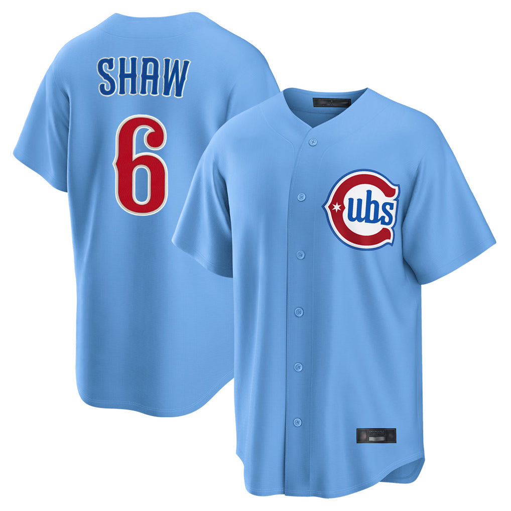 BIPIHUC C.Cubs #6 Matt Shaw Player Light Blue Home Game Stitched Jerseys