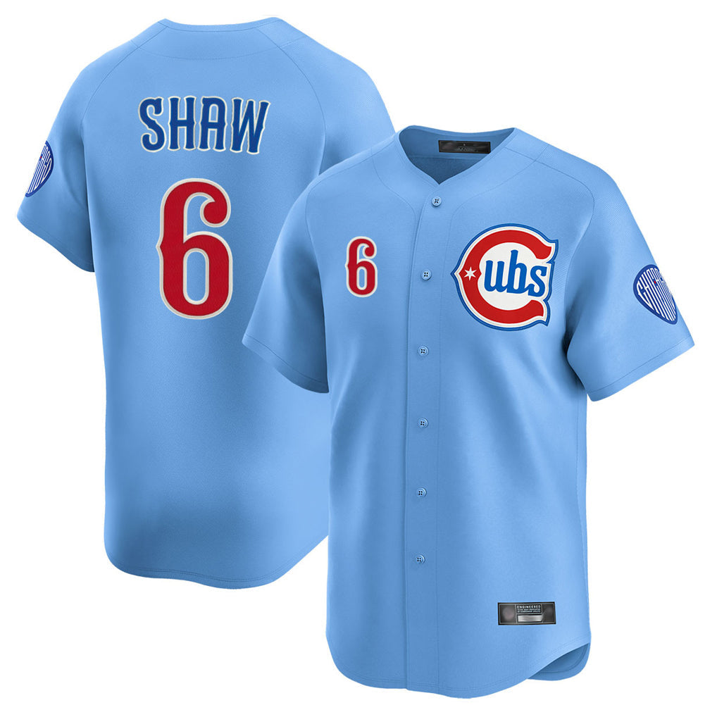 BIPIHUC C.Cubs #6 Matt Shaw Player Light Blue Limited Home Stitched Jerseys