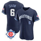 BIPIHUC C.Cubs #6 Matt Shaw Player Navy City Connect 150th Anniversary Limited Elite Home Stitched Jerseys