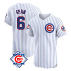 BIPIHUC C.Cubs #6 Matt Shaw Player White 150th Anniversary Limited Elite Home Game Stitched Jerseys