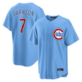 BIPIHUC C.Cubs #7 Dansby Swanson Player Light Blue Home Game Stitched Jerseys
