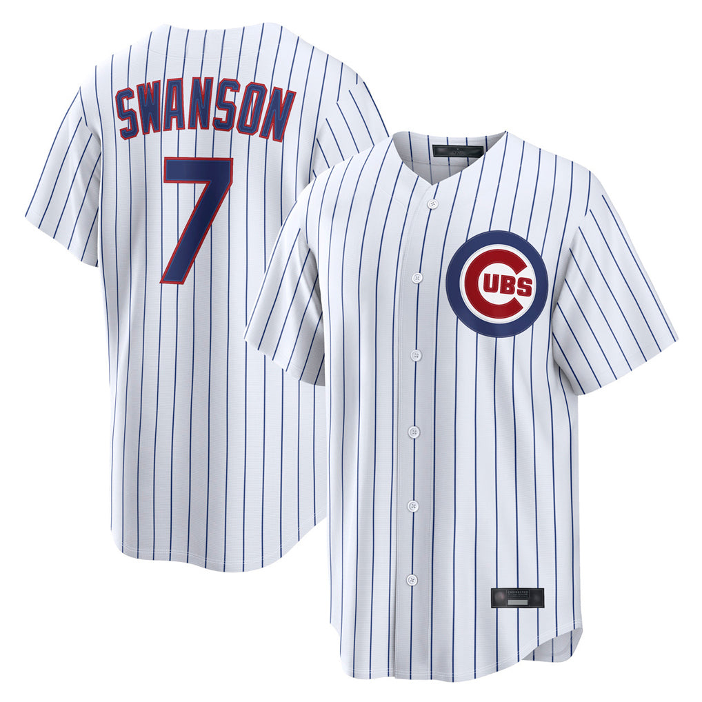 BIPIHUC C.Cubs #7 Dansby Swanson Player White Game Home Stitched Jerseys