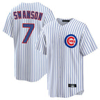 BIPIHUC C.Cubs #7 Dansby Swanson Player White Home Game Stitched Jerseys