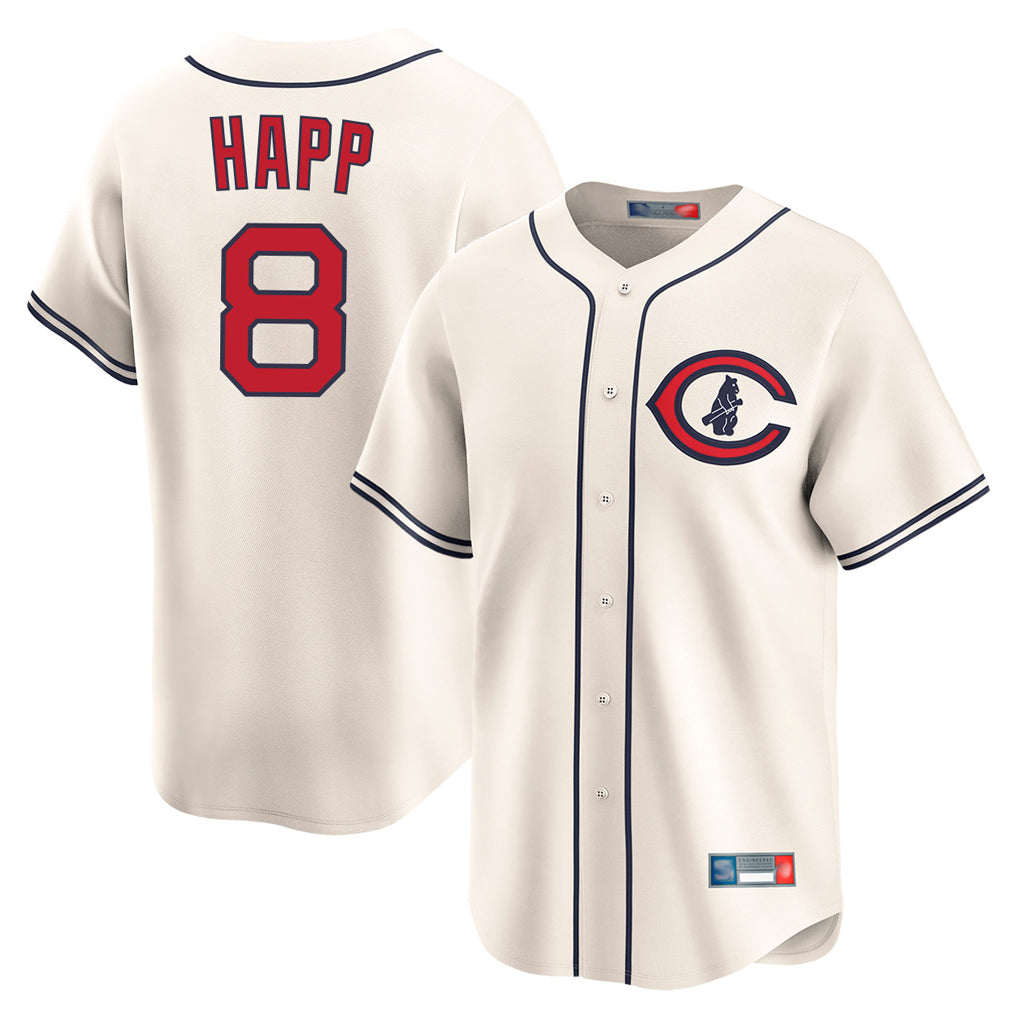 BIPIHUC C.Cubs #8 Ian Happ Player Cream Field of Dreams Limited Home Game Stitched Jerseys