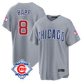 BIPIHUC C.Cubs #8 Ian Happ Player Gray 150th Anniversary Home Game Stitched Jerseys